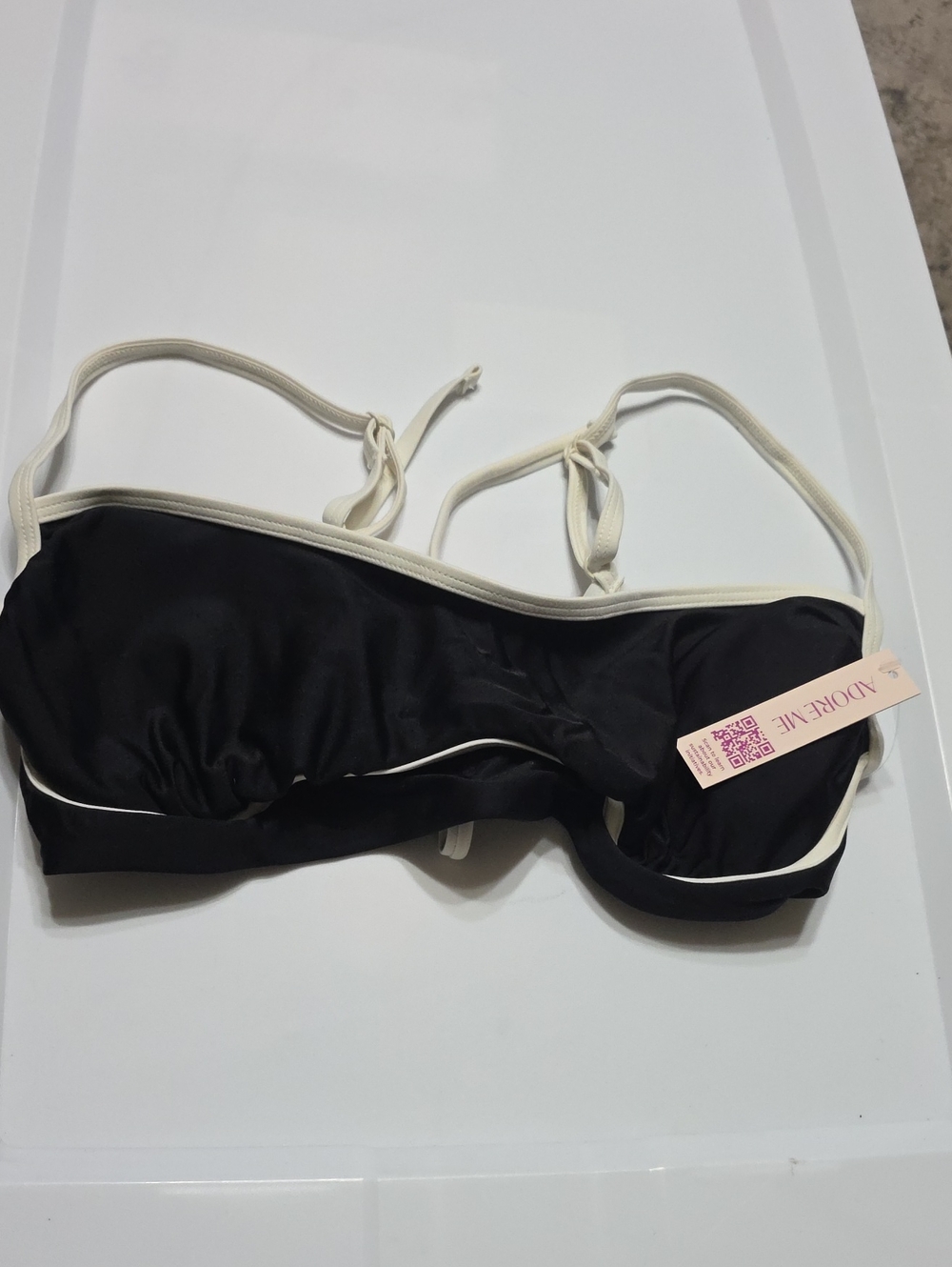 Adore Me Black Bandeau with Ivory Trim
